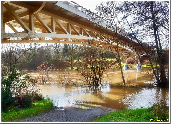 The river overflows under the bridge - HFF.