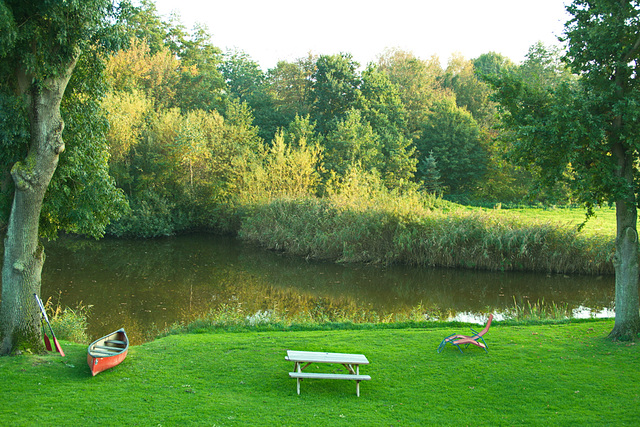 morgens Blick aus dem Fenster