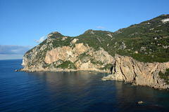 Greece, Kerkyra (Corfu), View of Paleokastritsa Coastal Cliffs