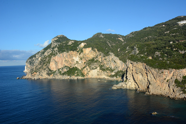 Greece, Kerkyra (Corfu), View of Paleokastritsa Coastal Cliffs