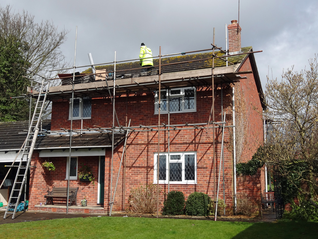 Working on the roof of our house