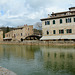 Italy, Bagno Vignoni Thermal Pool Taken from Church of San Giovanni Battista