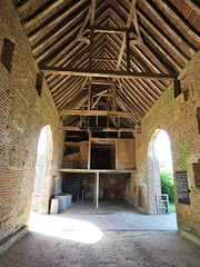 sissinghurst castle, kent   (60)mid c16 brick threshing barn