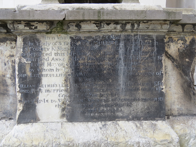 st alfege,  greenwich, london, sir john lethieullier and family, early c18 monument to the south of the tower