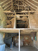 sissinghurst castle, kent   (61)c19/c20 winches and grain hoppers within the barn