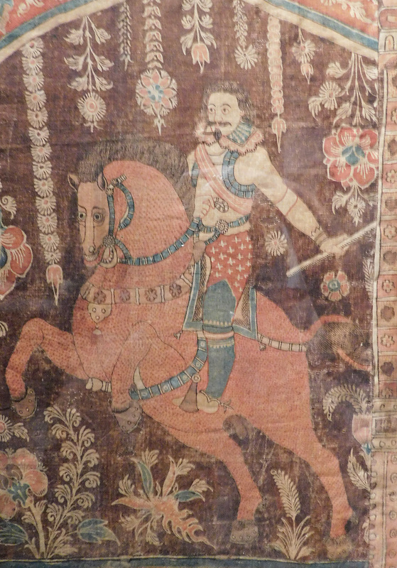 Detail of a Kalamkari Hanging with Figures in an Arch Setting in the Metropolitan Museum of Art, October 2018