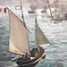 Detail of the Battle of the USS Kearsarge and the CSS Alabama by Manet in the Metropolitan Museum of Art, December 2023