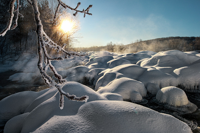 Froid extreme sur la rivière