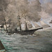 Detail of the Battle of the USS Kearsarge and the CSS Alabama by Manet in the Metropolitan Museum of Art, December 2023