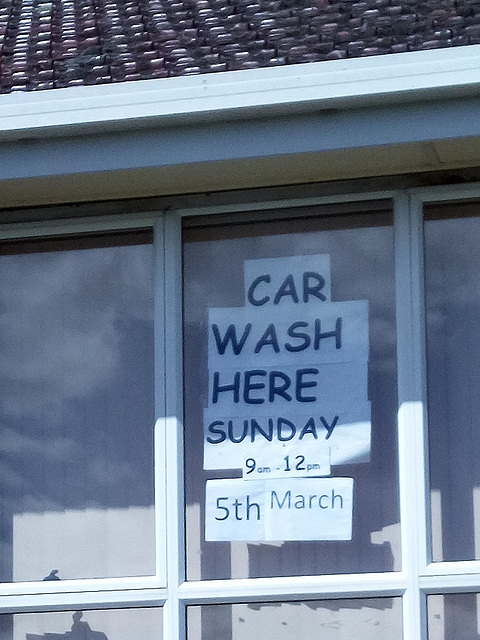 CAR WASH HERE SUNDAY