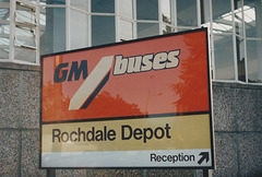 GM Buses garage sign - 18 Oct 1991