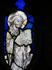 manaton church, devon , c15 glass   (3)