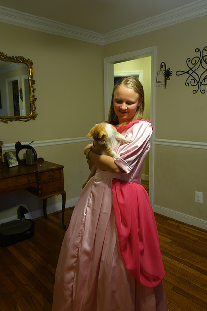 Princess Peach with a kitten