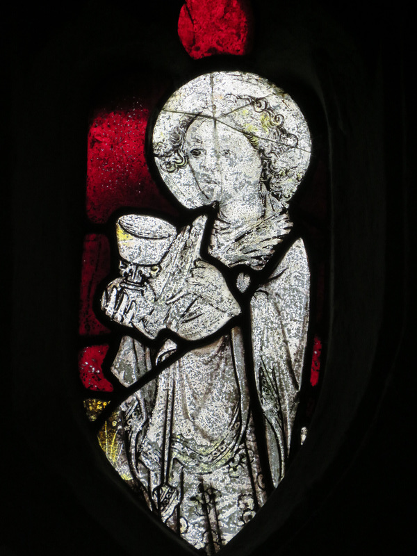 manaton church, devon , c15 glass   (1)