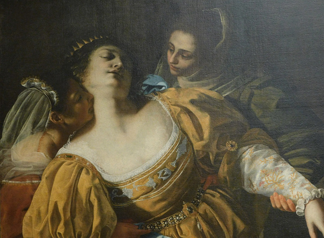 Detail of Esther Before Ahasuerus by Artemisia Gentileschi in the Metropolitan Museum of Art, February 2019