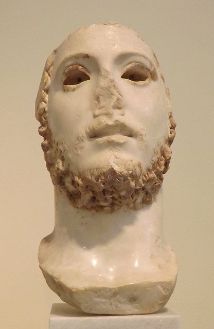 Colossal Head from Athens of a Young Man in the National Archaeological Museum of Athens, May 2014