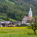 Bezau im Bregenzerwald, Blick zur Jodokkirche