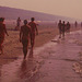 Naked beach walkers
