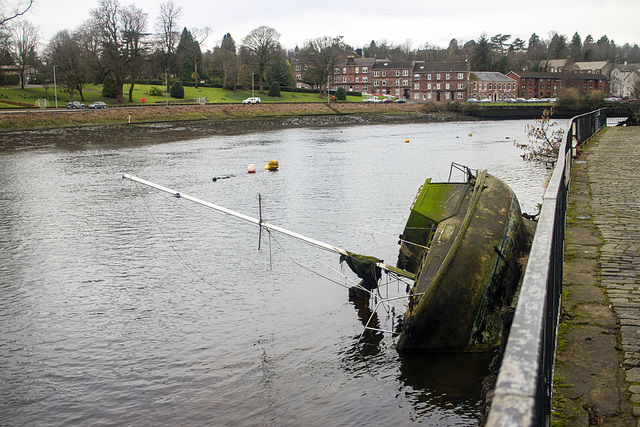 Yacht on its Side