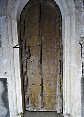 dittisham church, devon , c16 door to porch stair (2)