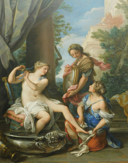 Detail of Bathsheba at her Bath by Chiari in the Metropolitan Museum of Art, January 2022