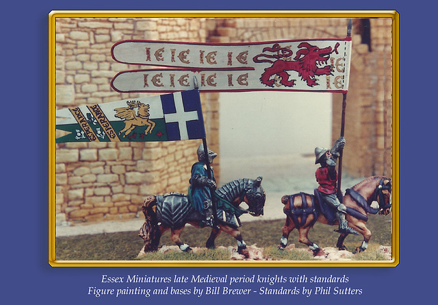 Two Medieval Knights with Heraldic Standards