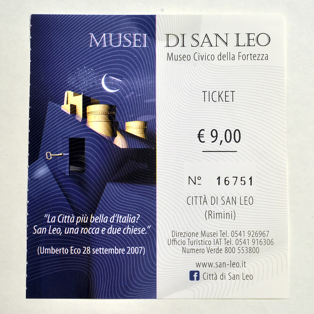 Ticket to the Museo Civico della Fortezza in San Leo