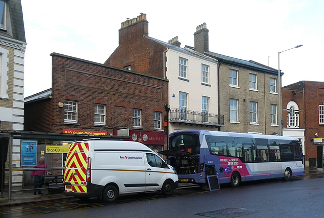 First Eastern Counties 47473 (SN14 EAG) in Norwich - 2 Dec 2022 (P1140118) First Eastern Counties 47473 (SN14 EAG) in Norwich - 2 Dec 2022 (P1140118)