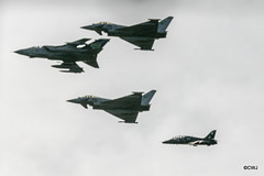 Tornado GR4, Eurofighter Typhoons and Hawk - final flypast before Tornado being retired out of service in the RAF