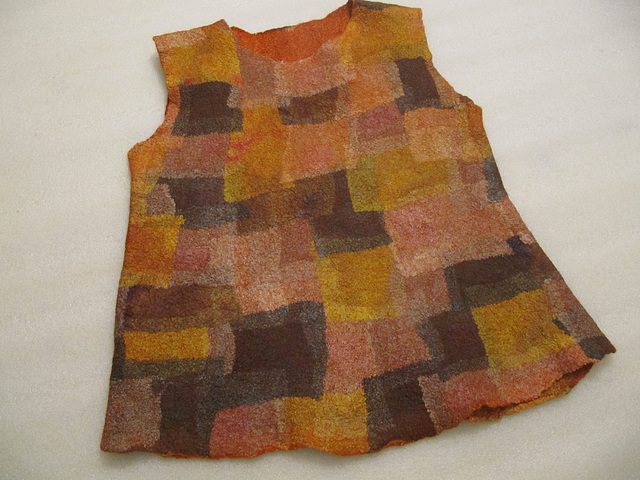 felted vest with silk scraps