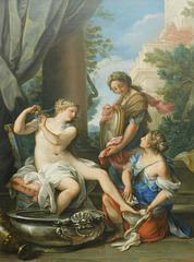 Detail of Bathsheba at her Bath by Chiari in the Metropolitan Museum of Art, January 2022