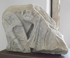 Relief Fragment with the Heads of Legionaries and a Pile of Weapons in the Museo Campi Flegrei, June 2013