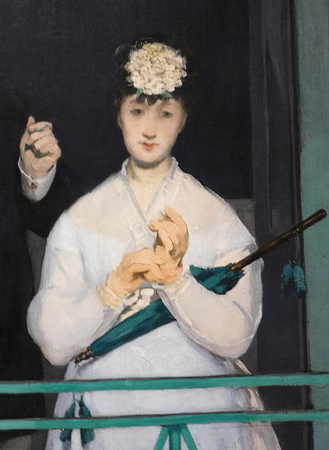 Detail of The Balcony by Manet in the Metropolitan Museum of Art, December 2023