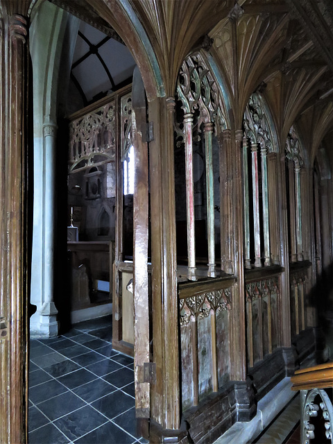 dittisham church, devon,c15 screen