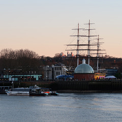 Foot Tunnel Dome and Cutty Sark masts