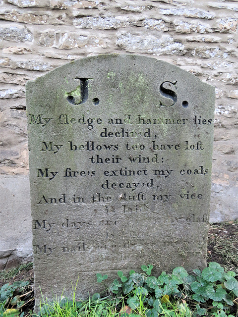 brize norton church, oxon blacksmith's tombstone, c19