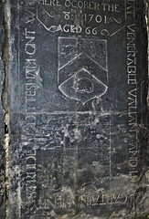 dittisham church, devon , c18 ledger tomb of captain henry strode +1701
