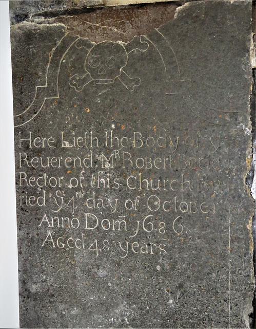 dittisham church, devon , c17 ledger tomb of rev robert beele+1686 (1)