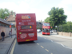 DSCF4632 Stagecoach East (Cambus) ACZ 7493 (X276 NNO) and TSU 639 (T678 KPU) in Cambridge - 4 Aug 2016