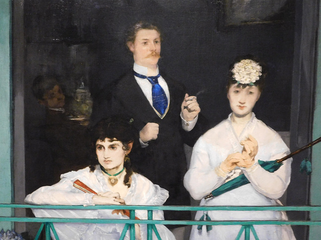 Detail of The Balcony by Manet in the Metropolitan Museum of Art, December 2023