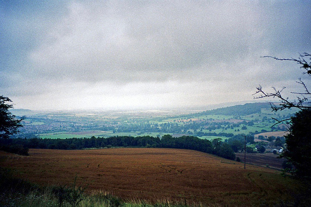 Looking over Winchcombe from near Belas Knap (Scan from 1990)