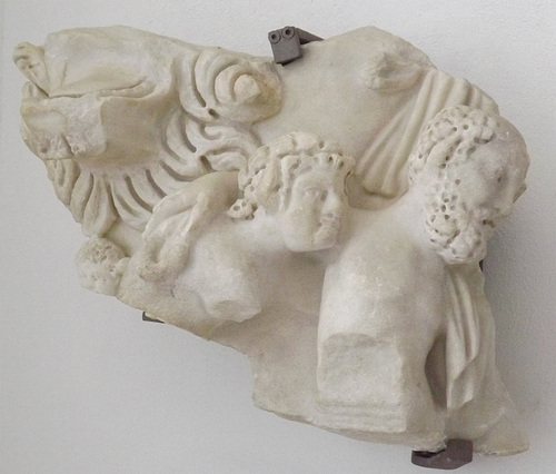 Fragment of a Sarcophagus with Satyrs in the Museo Campi Flegrei  June 2013