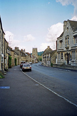 Looking towards the Church of St Peter, Winchcombe (Scan from 1990)