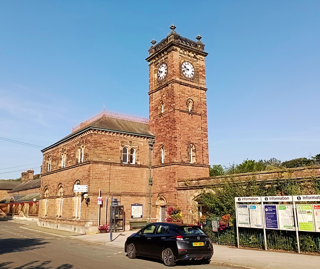 Striking clock towered railway station of 1873.