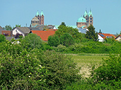 Kaiser- und Mariendomtürme überragen die Stadt Speyer