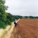 A section of The Cotswold Way leading to Belas Knap Long Barrow (Scan from 1990)