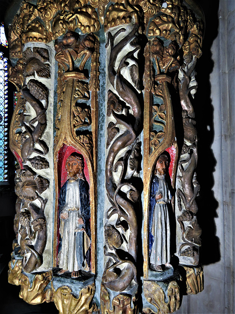 dittisham church, devon , c15 pulpit (1)