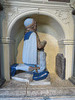 church enstone, oxon  (6) c17 tomb of stevens wisdom, his effigy kneels before his own tombstone