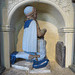 church enstone, oxon  (6) c17 tomb of stevens wisdom, his effigy kneels before his own tombstone