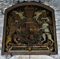 dittisham church, devon , c17 royal arms of charles ii